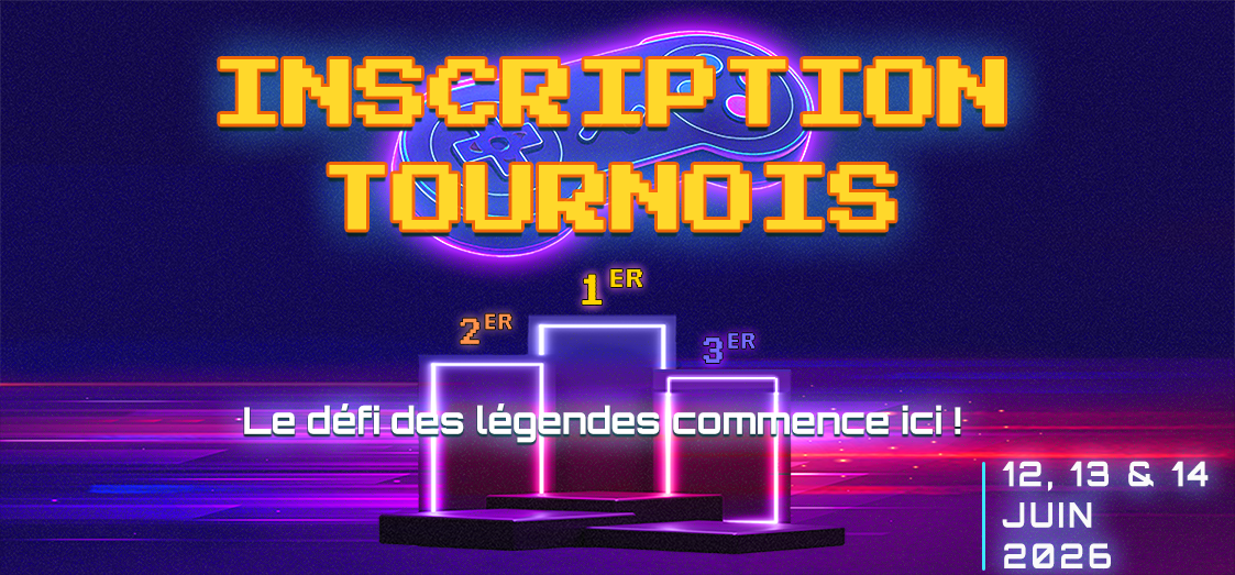 Section Inscription au tournois du RetroQuest Festival – 12, 13 & 14 Juin 2026